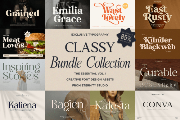 Classy Bundle Vol. I: The Perfect Blend of Retro and Elegant Fonts