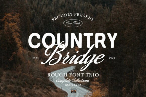 Country Bridge Trio: A Handcrafted Font Collection for Authentic Branding