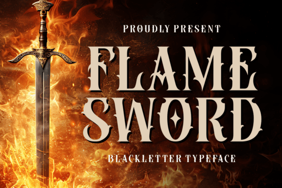 Flame Sword: Igniting Your Designs with Fiery Blackletter Power