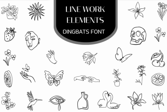Line Work Elements: A Typeface for Modern Minimalist Design